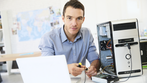 Computer Engineer Backup Up Computer Data